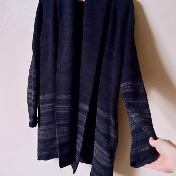 Vince Open Front Knit Wool Yak Blend Long Sleeve Navy Cardigan Sweater Size M - Picture 5 of 9